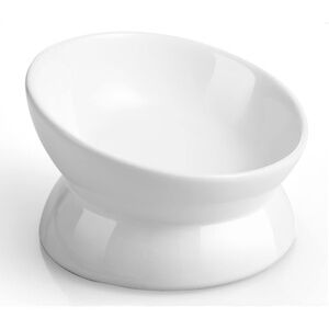 NEW IN BOX 🦋 White Elevated Cat Food Bowl | 5 oz